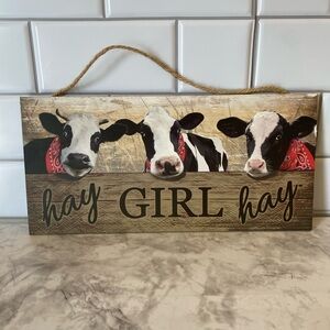 Rustic Farmhouse Cow Wall Decor Sign